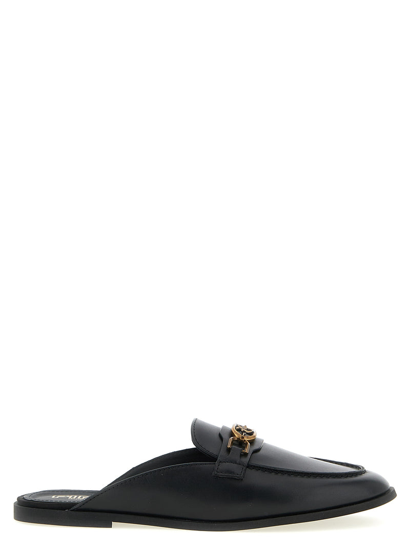 Mules en cuir de veau noir PINKO