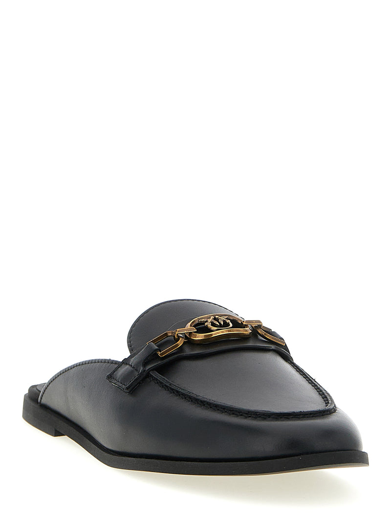 Mules en cuir de veau noir PINKO