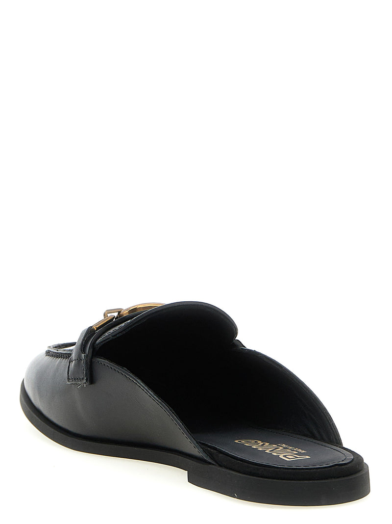 Mules en cuir de veau noir PINKO