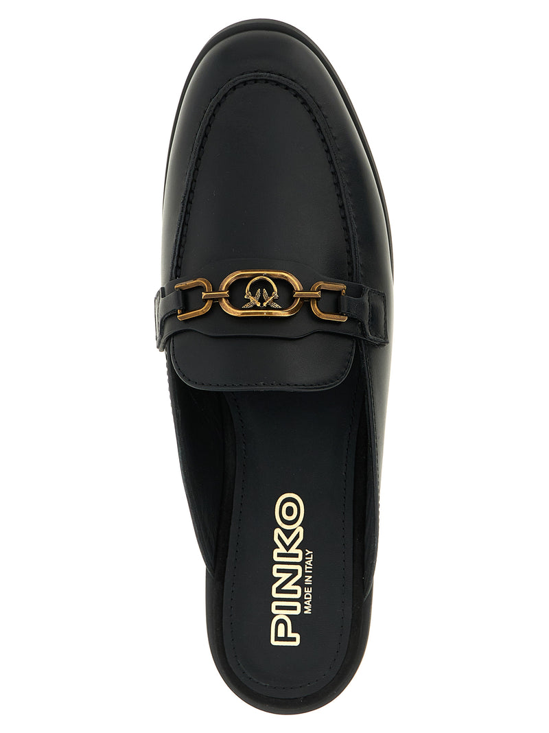 Mules en cuir de veau noir PINKO
