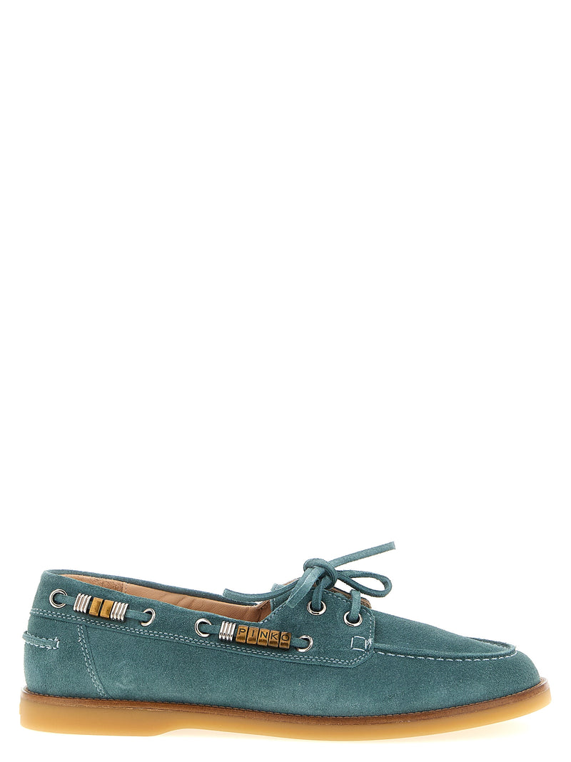 Mocassins en cuir de veau bleu PINKO