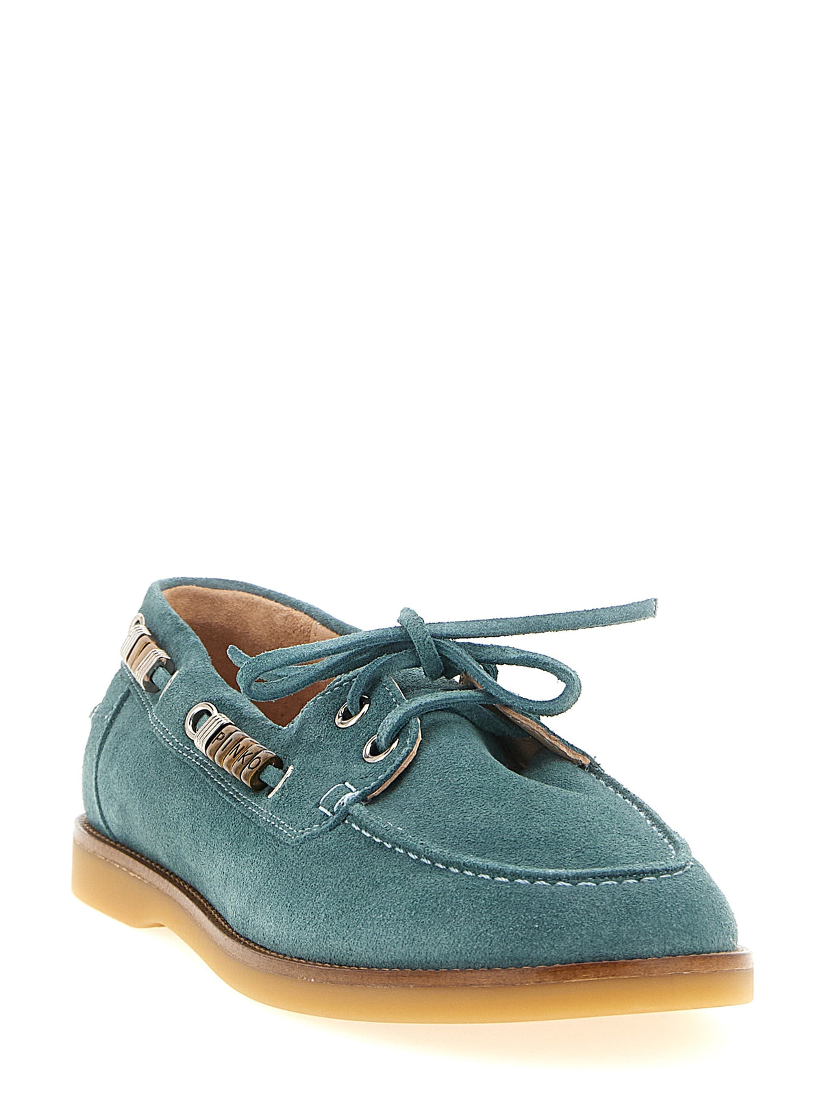 Mocassins en cuir de veau bleu PINKO