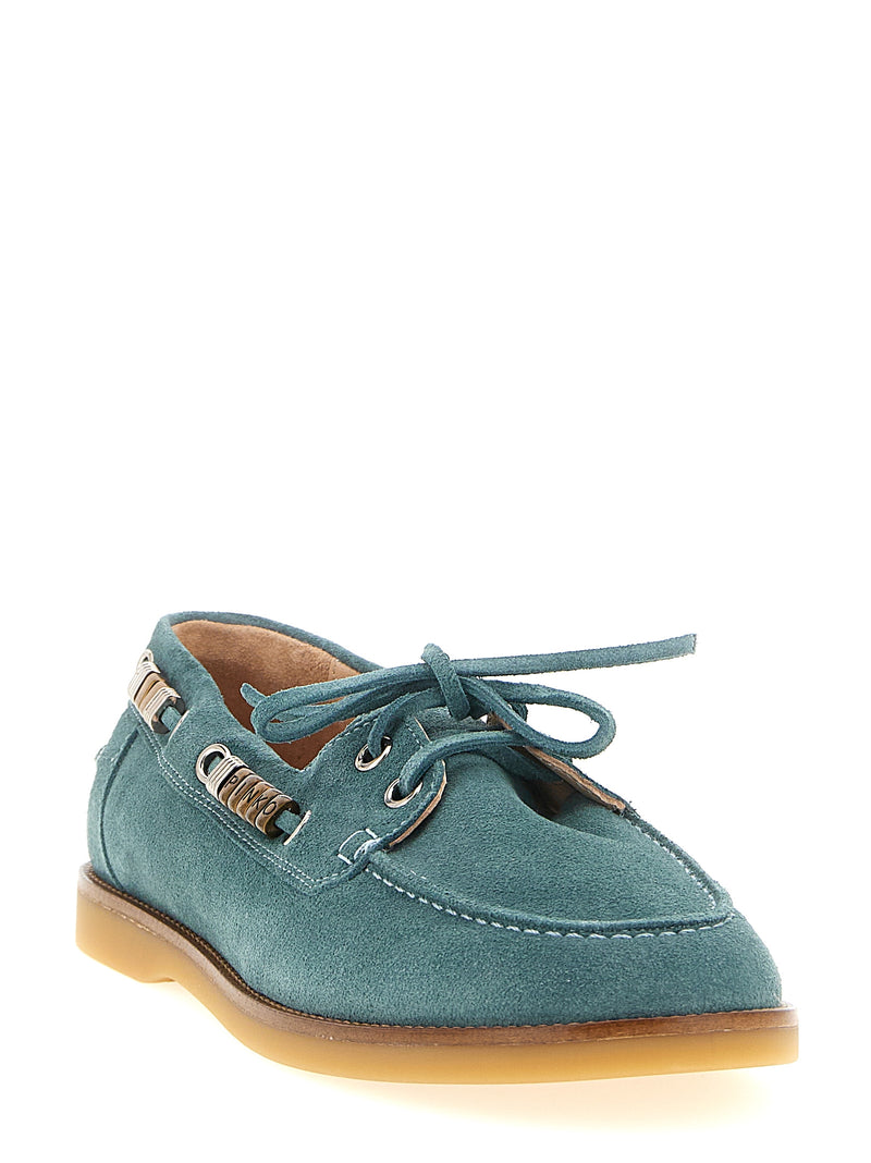 Mocassins en cuir de veau bleu PINKO