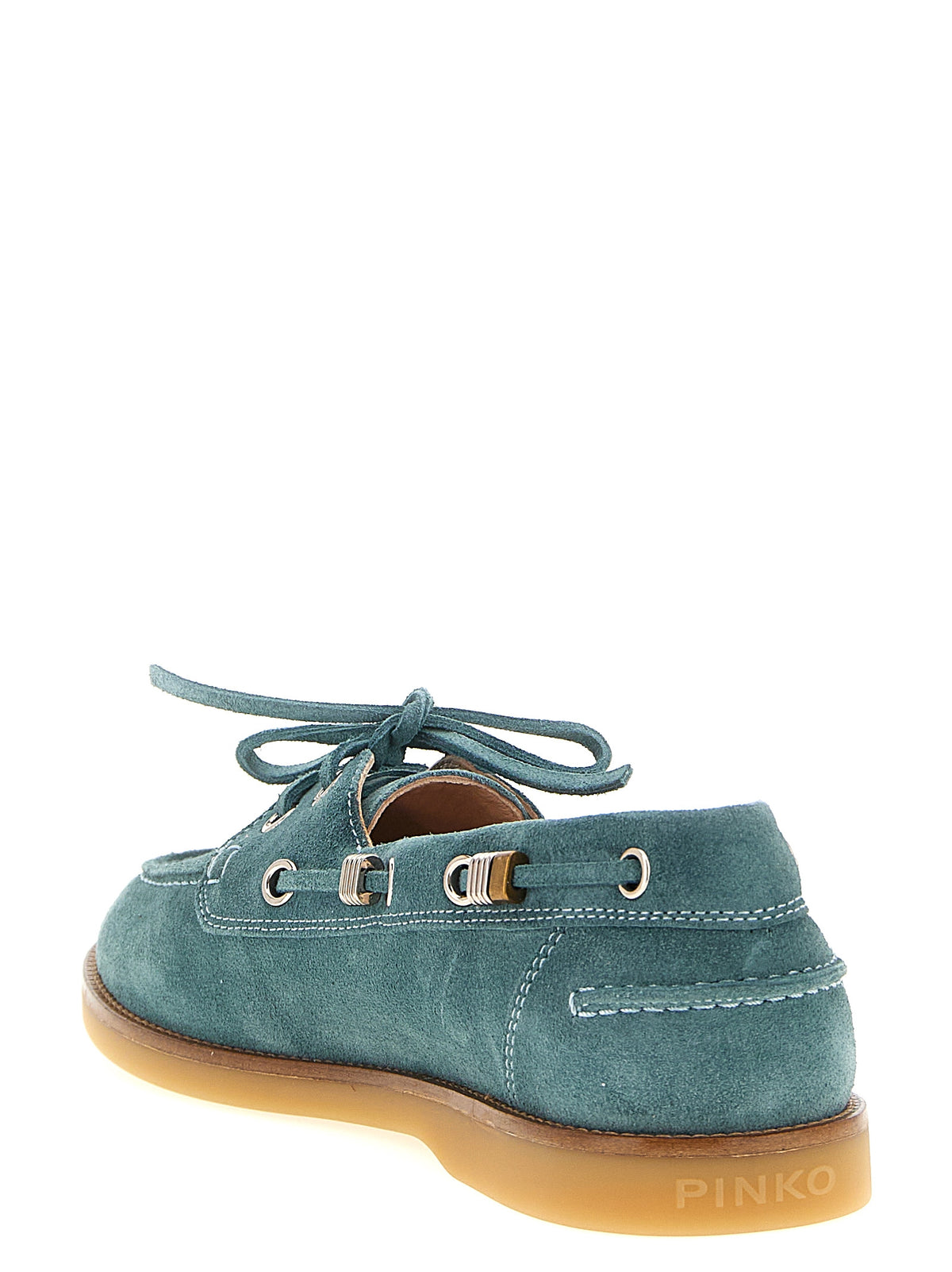 Mocassins en cuir de veau bleu PINKO