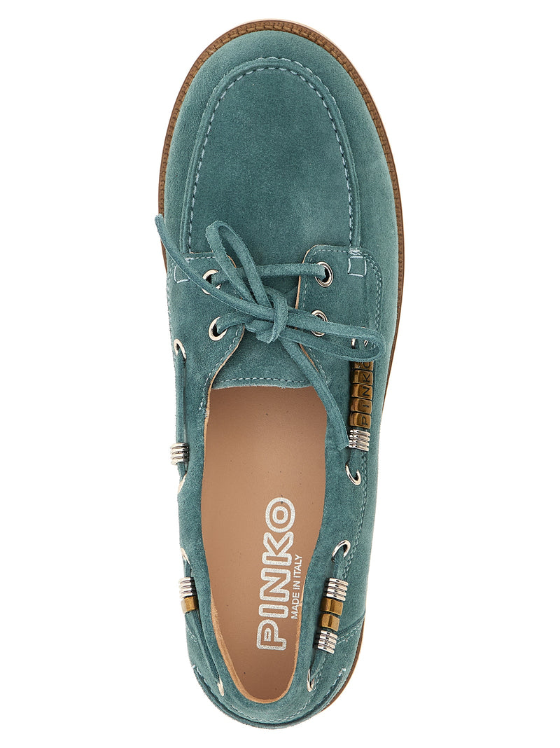 Mocassins en cuir de veau bleu PINKO