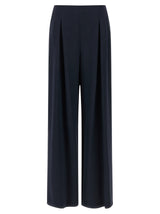 Max Mara Mxppalude Blue Silk Casual Pants