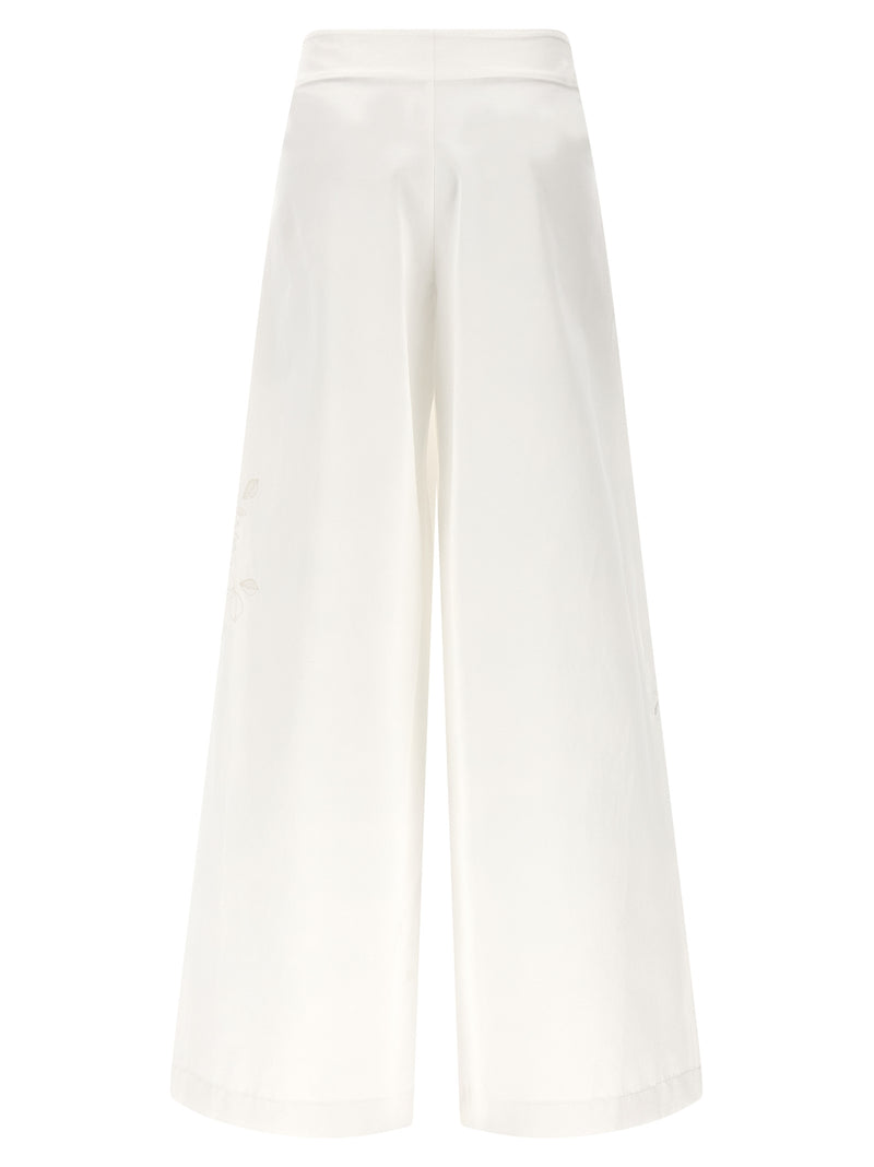 Ermanno Scervino White Cotton Casual Pants for Women