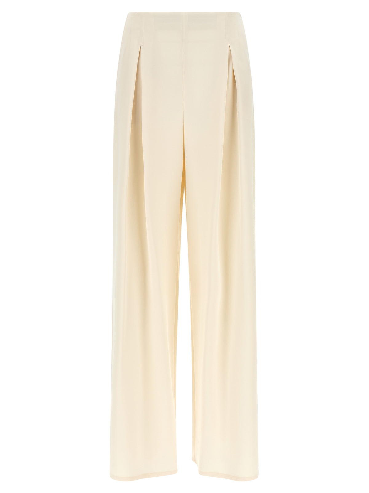 Pantalon décontracté en soie blanche Max Mara