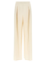 Pantalon décontracté en soie blanche Max Mara
