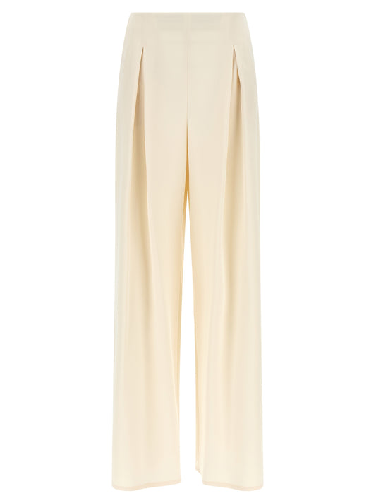 Pantalon décontracté en soie blanche Max Mara