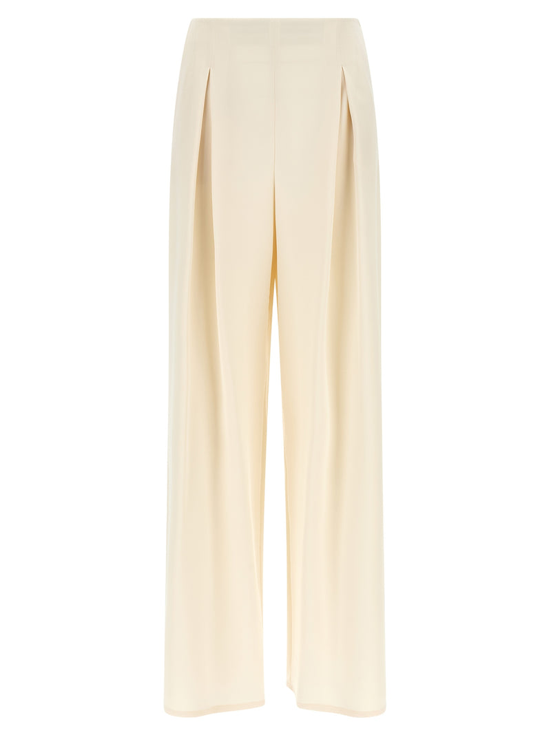 Pantalon décontracté en soie blanche Max Mara
