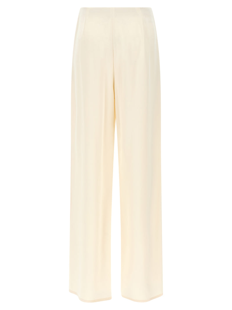 Pantalon décontracté en soie blanche Max Mara