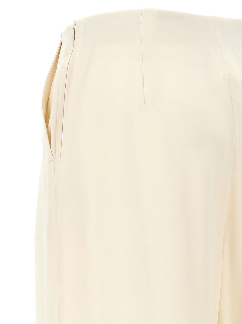 Pantalon décontracté en soie blanche Max Mara