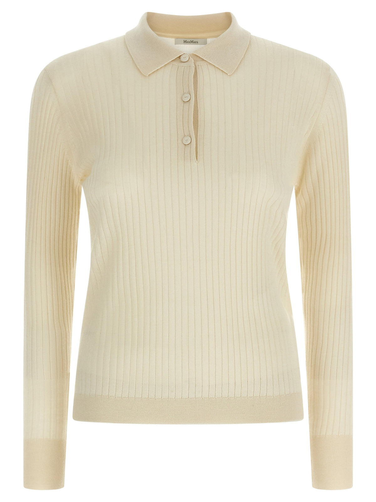 Max Mara MxpGitano White Cashmere Polo Shirt