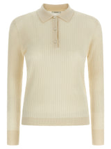 Max Mara MxpGitano White Cashmere Polo Shirt