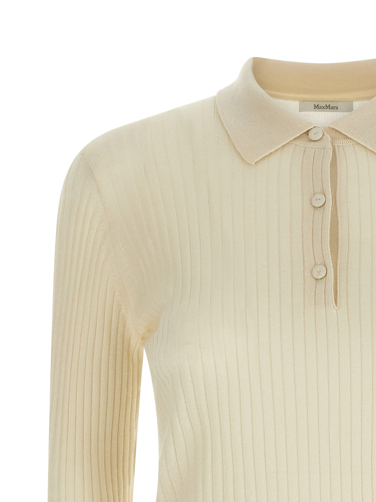 Max Mara MxpGitano White Cashmere Polo Shirt