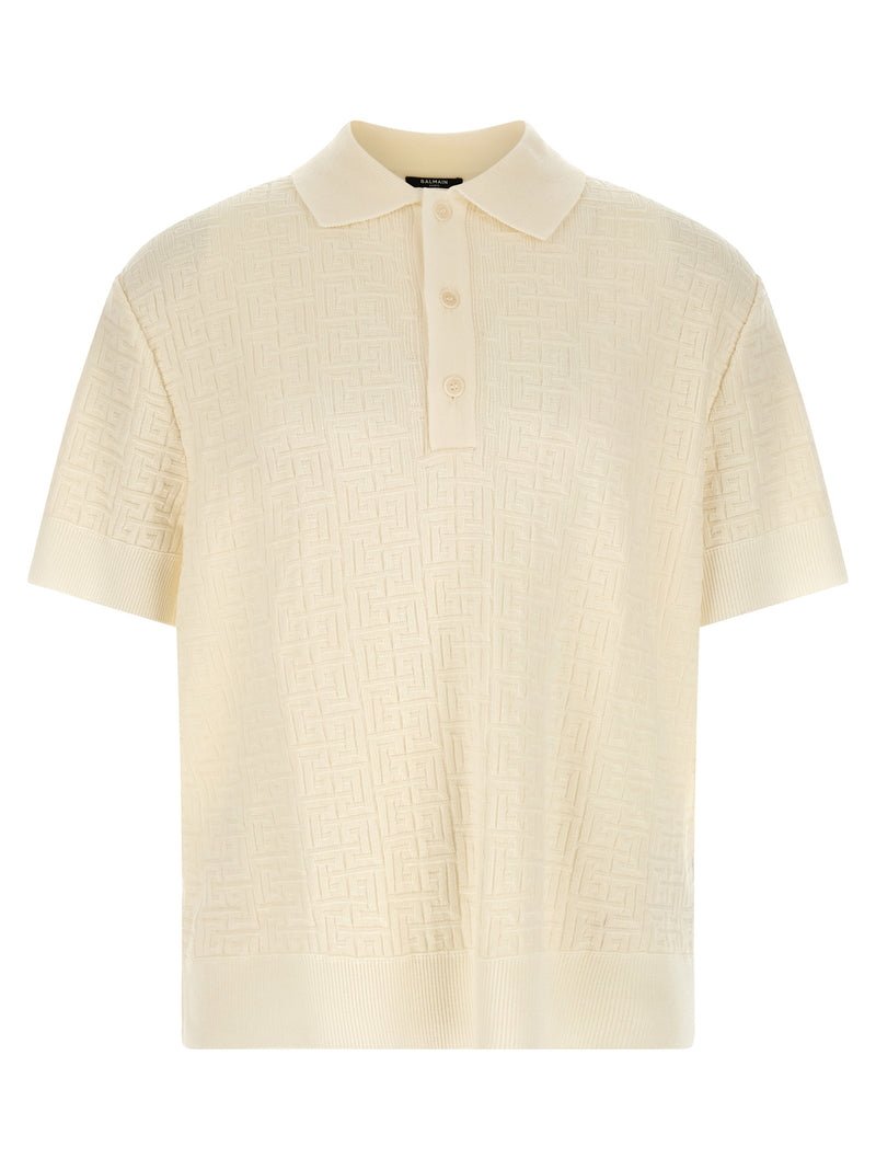 Polo Balmain en Laine Blanche