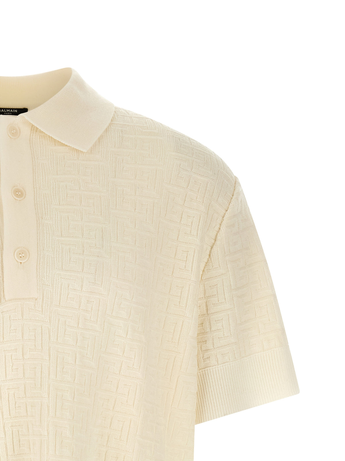 Polo Balmain en Laine Blanche