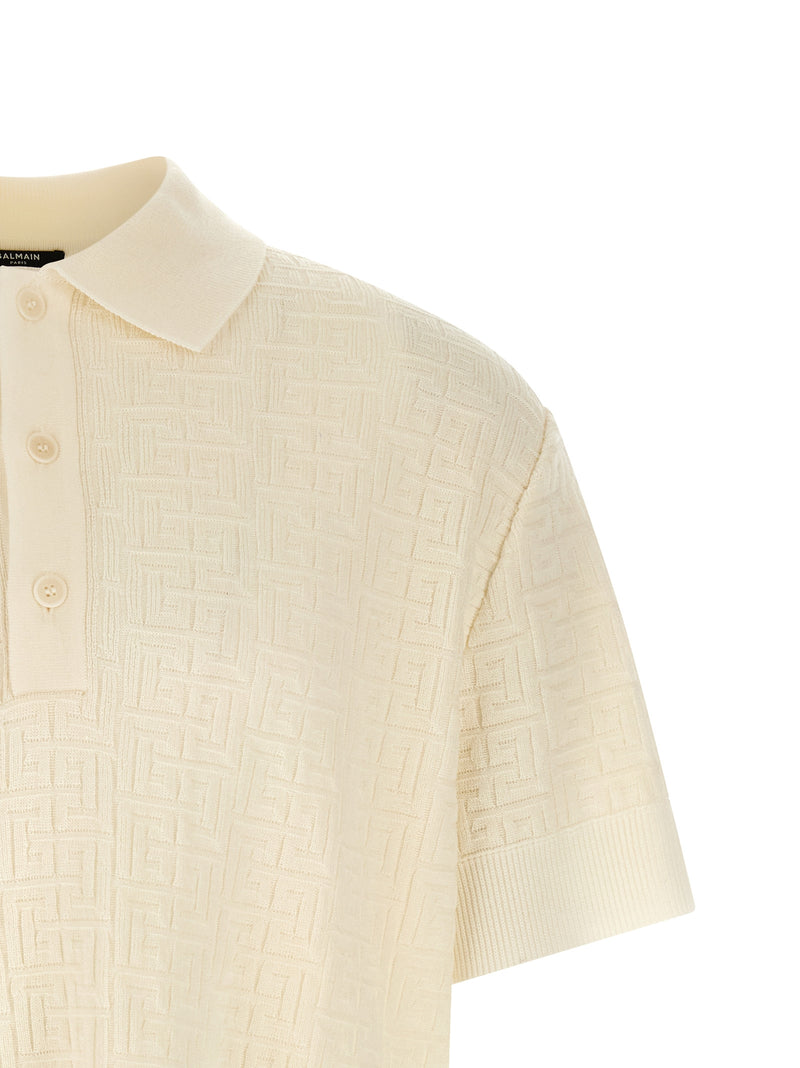 Polo Balmain en Laine Blanche