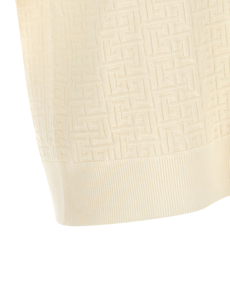Polo Balmain en Laine Blanche