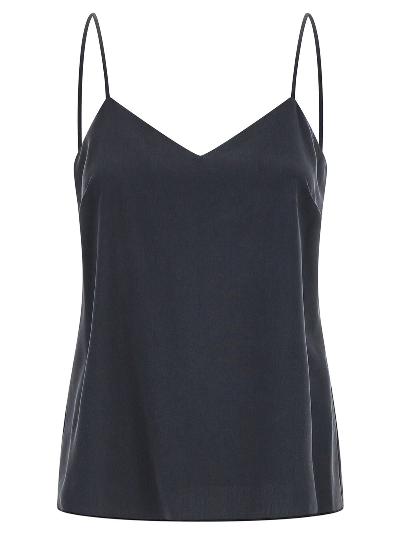 T-shirt sans manches en soie grise Max Mara