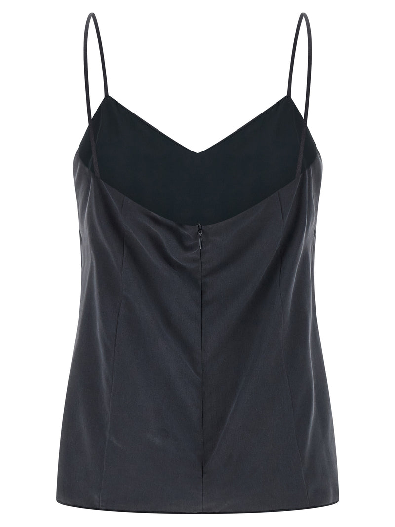 T-shirt sans manches en soie grise Max Mara