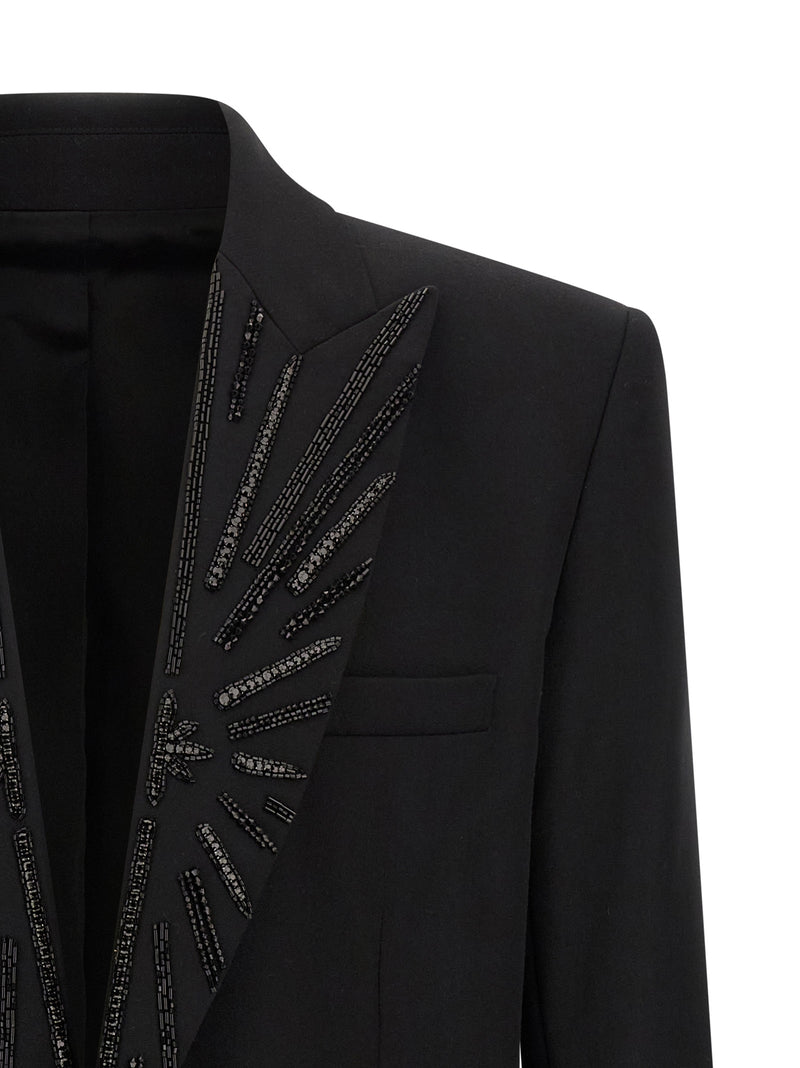 Balmain Black Virgin Wool Blazer for Men