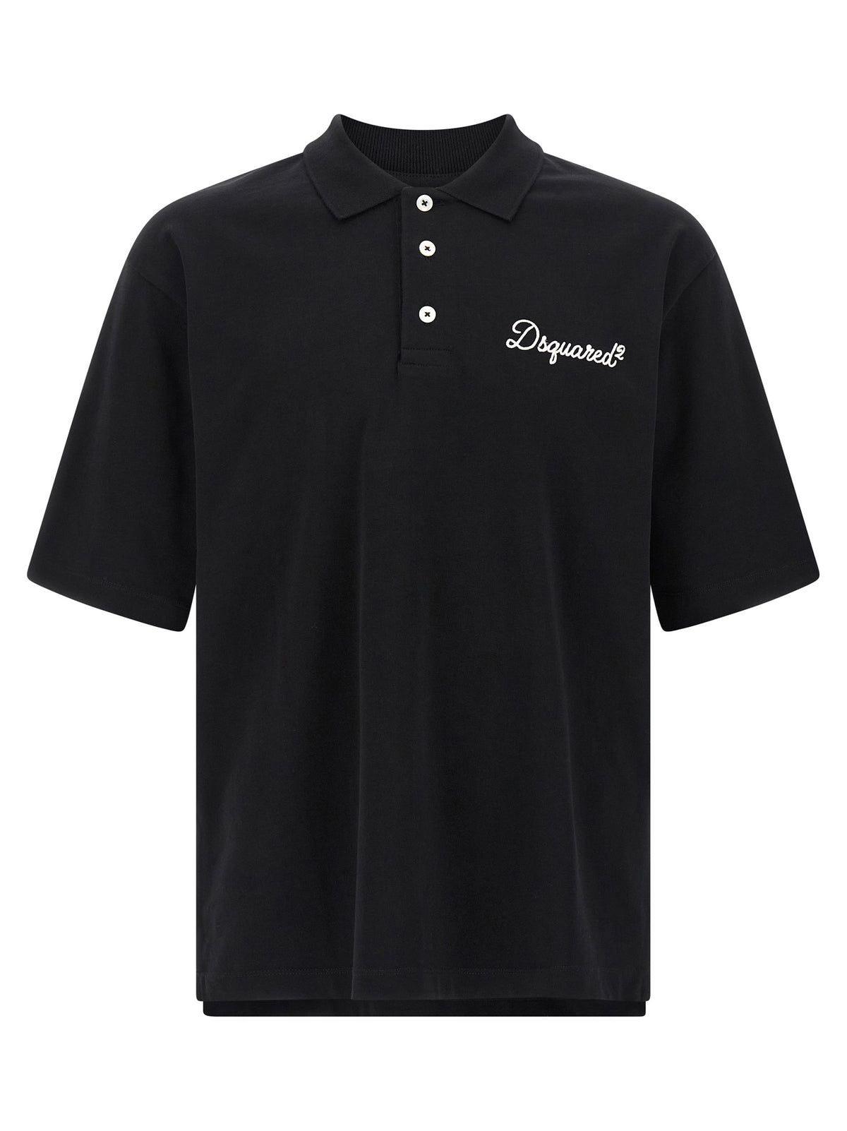 Dsquared² Black Cotton Polo Shirt - Refined Elegance