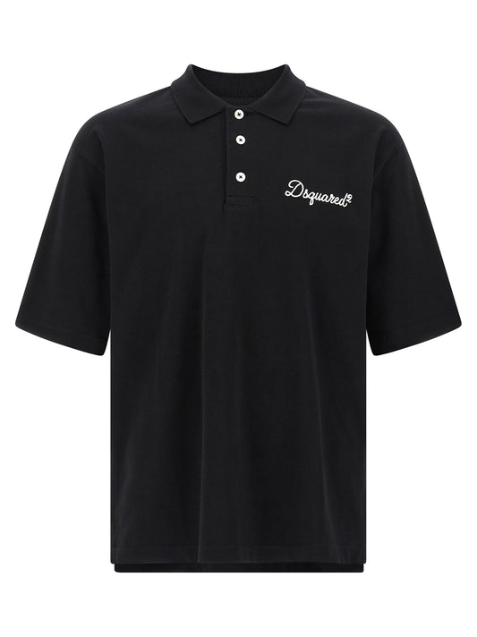 Dsquared² Black Cotton Polo Shirt - Refined Elegance