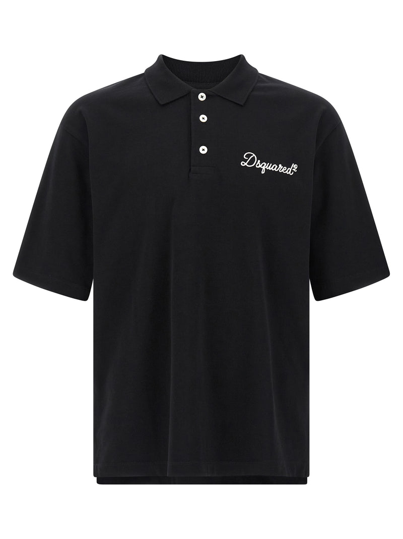 Dsquared² Black Cotton Polo Shirt - Refined Elegance
