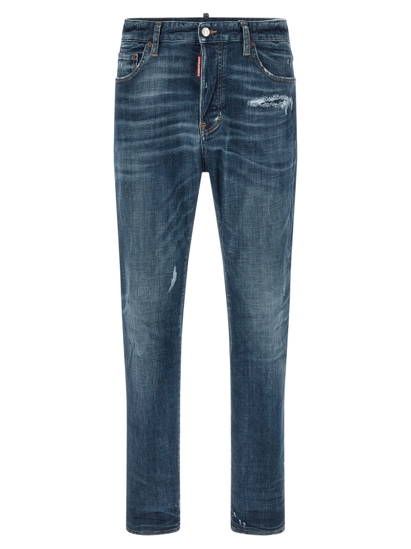 Dsquared² Blue Cotton Straight-Leg Jeans
