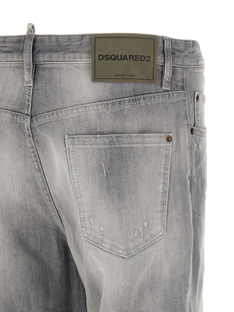Dsquared² Gray Cotton Straight-Leg Jeans