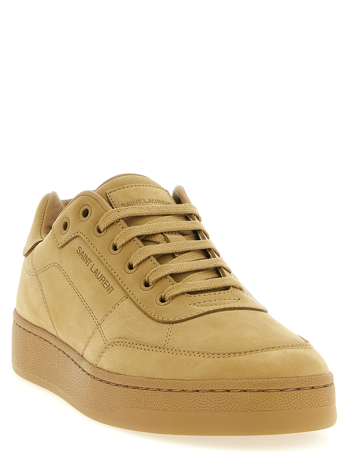 Baskets Saint Laurent en cuir de veau beige