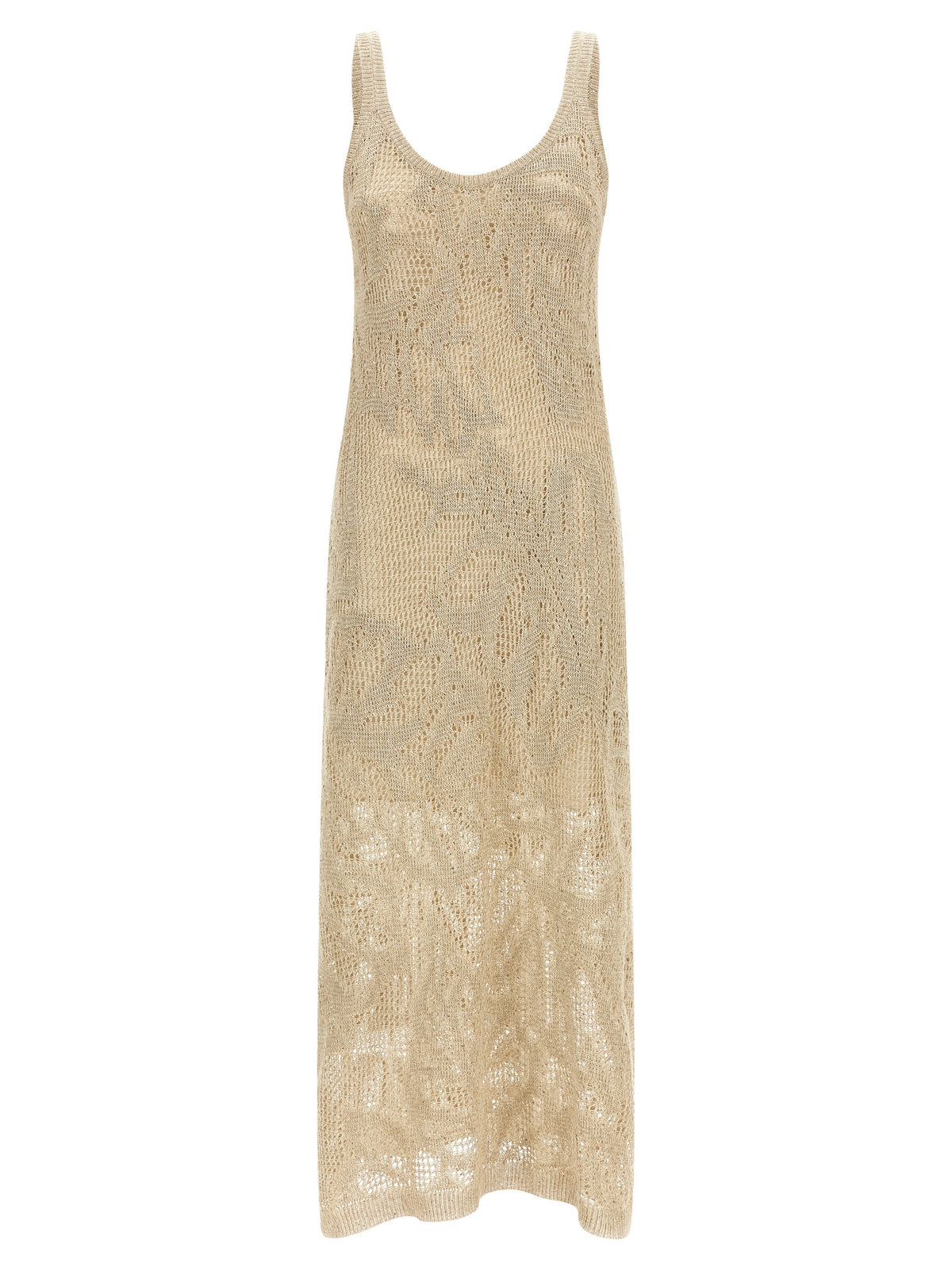 Brunello Cucinelli Beige Linen Long Dress for Women
