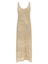 Brunello Cucinelli Beige Linen Long Dress for Women