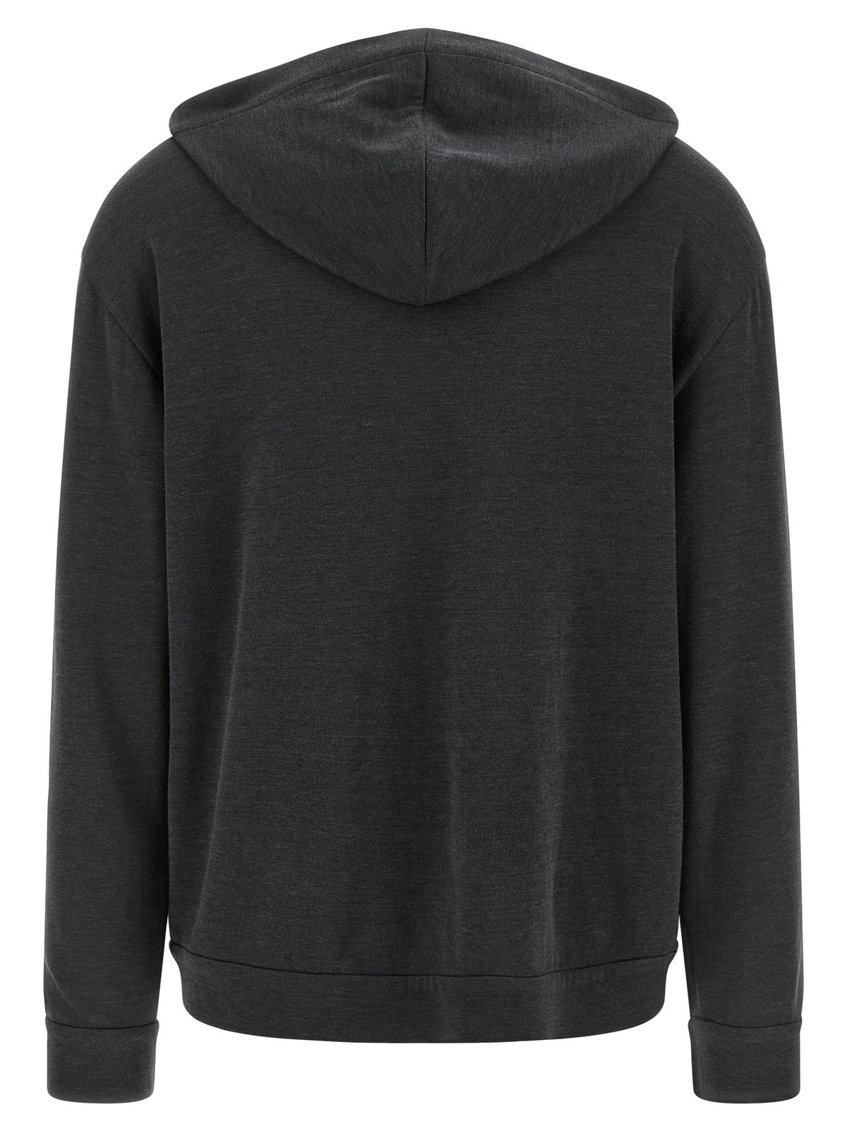 Sweat à capuche gris en coton Brunello Cucinelli