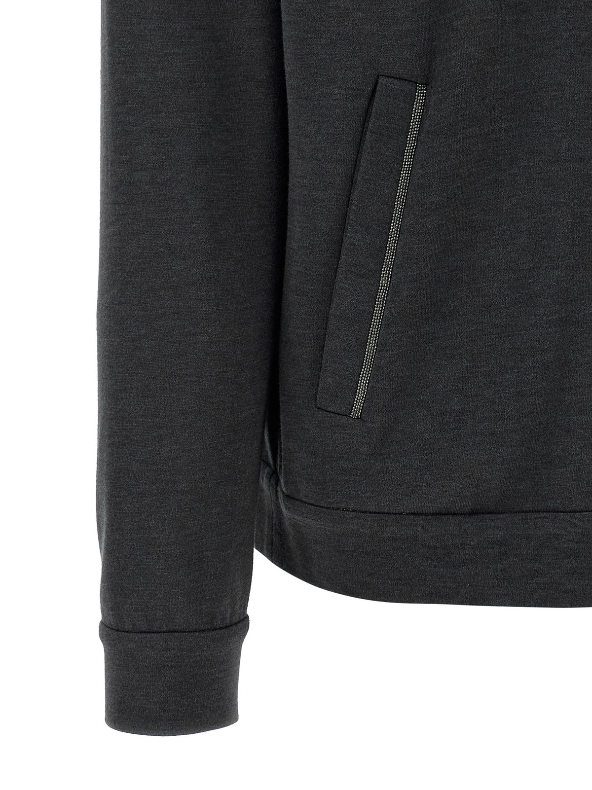 Sweat à capuche gris en coton Brunello Cucinelli