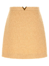 Valentino Garavani Beige Virgin Wool Long Skirt