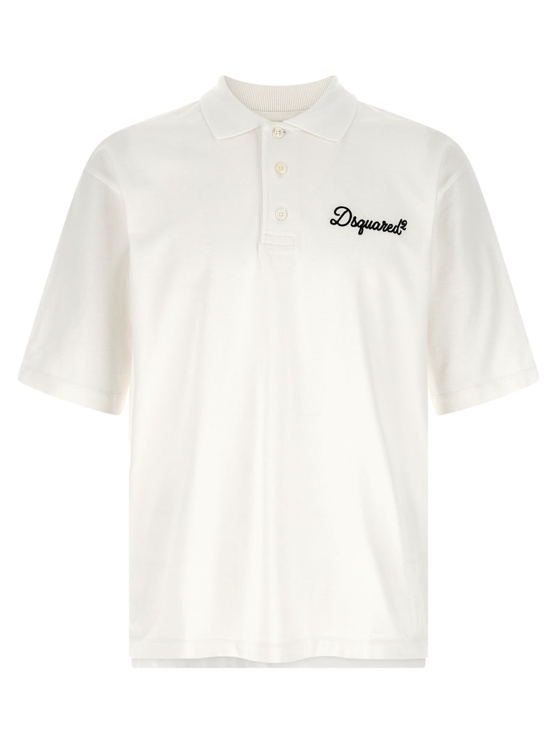 Polo en Coton Blanc Dsquared²