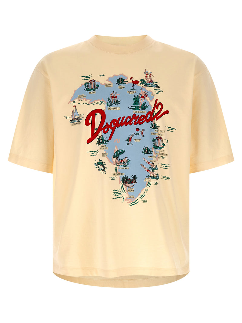 T-shirt en coton beige Dsquared²