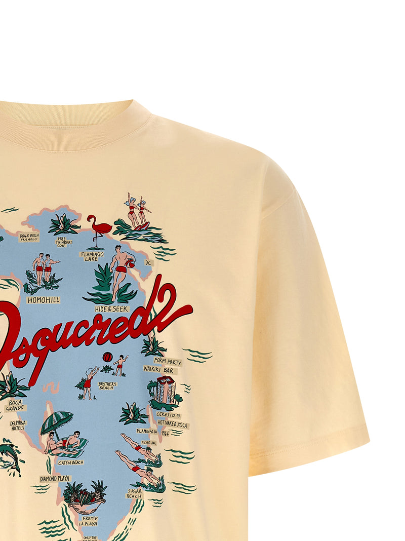 T-shirt en coton beige Dsquared²
