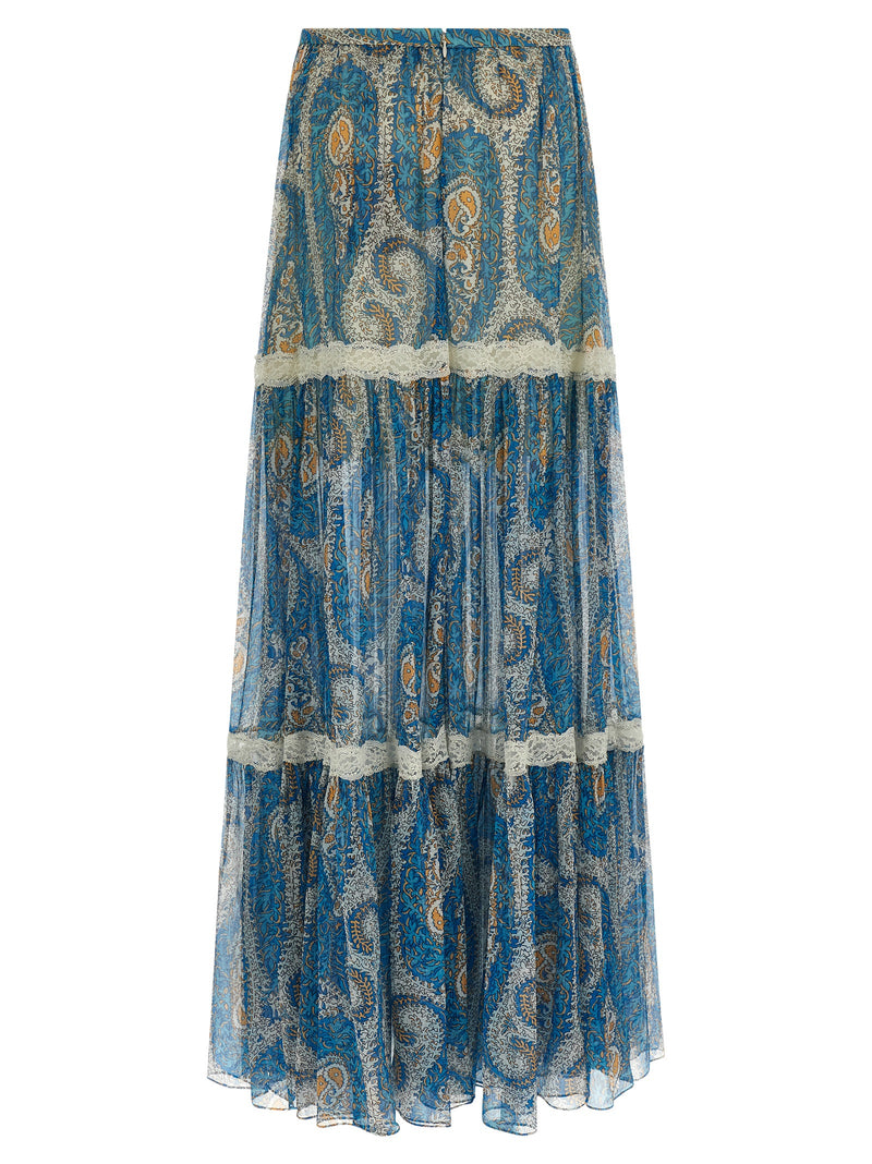 Mini-jupe en soie bleue Etro