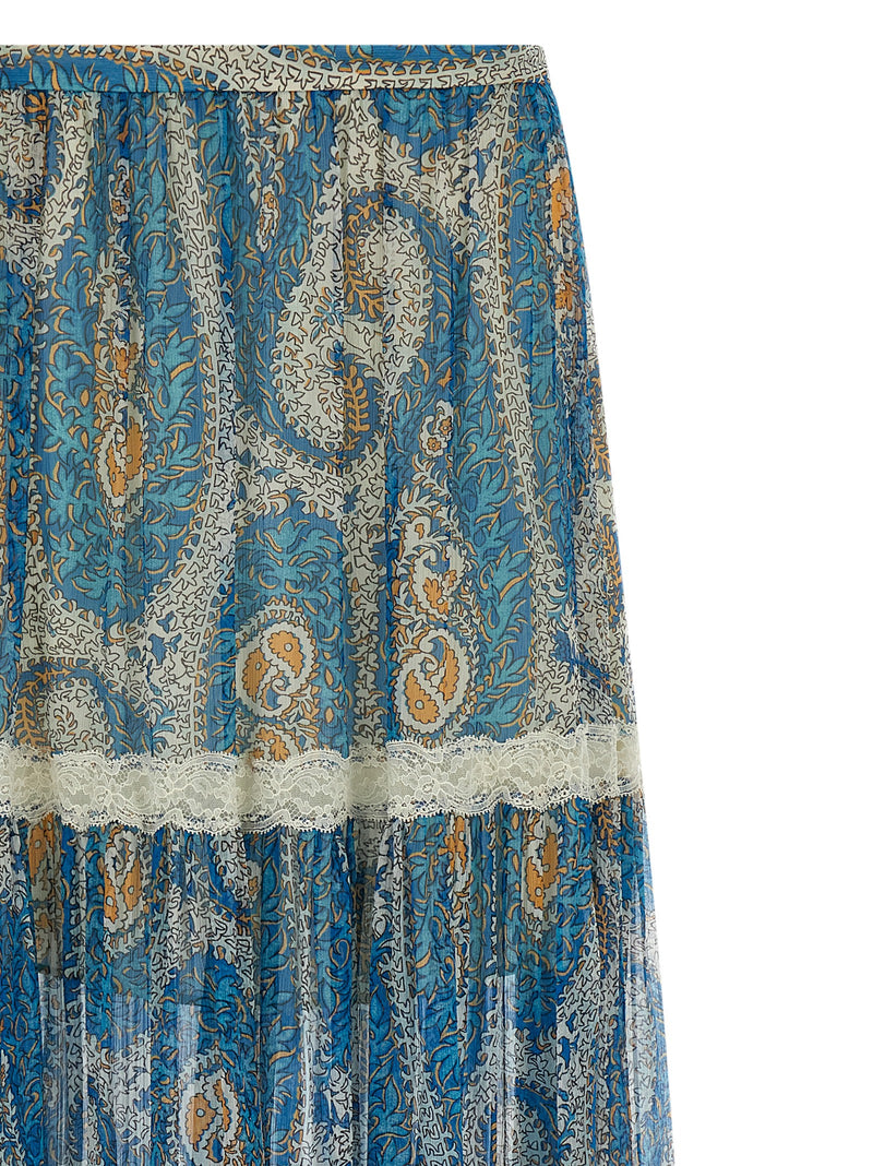 Mini-jupe en soie bleue Etro