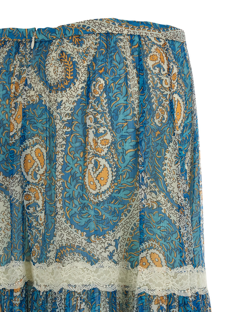 Mini-jupe en soie bleue Etro