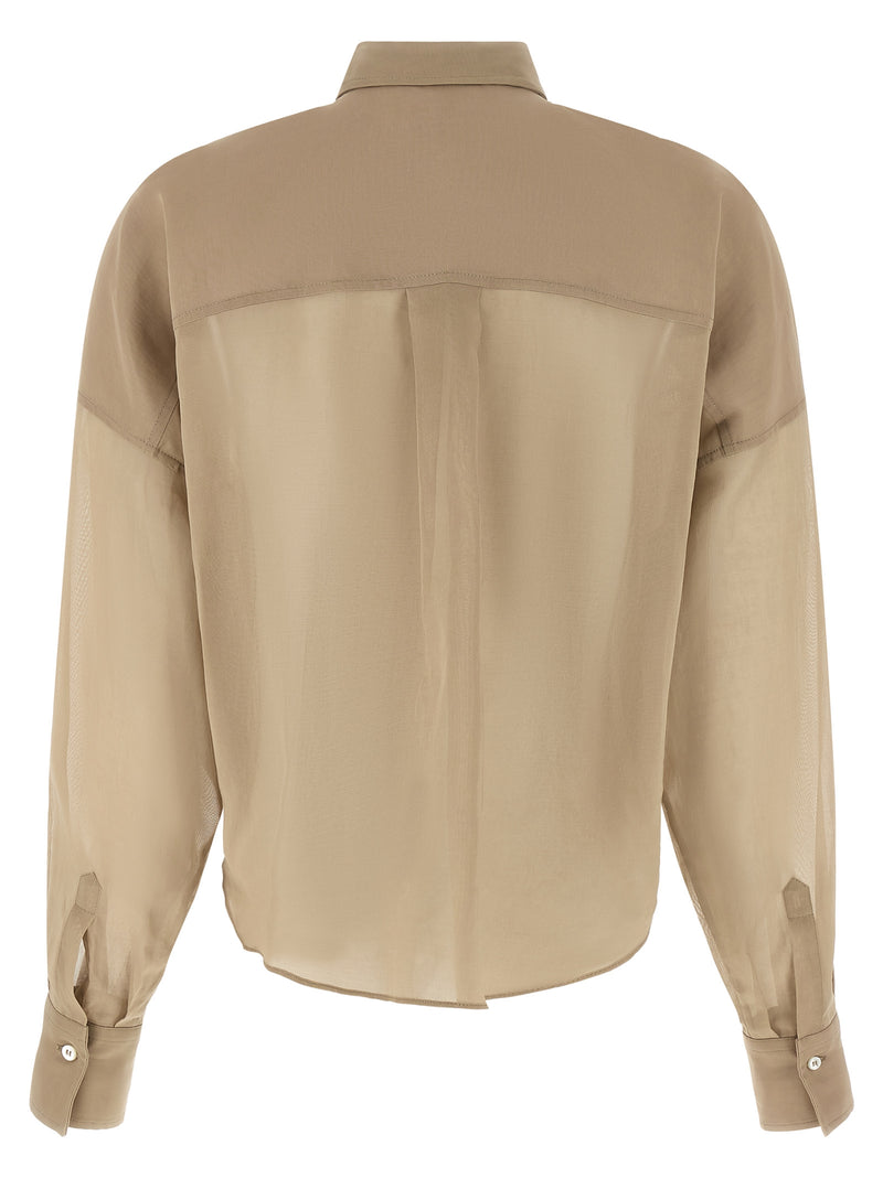 Chemisier en coton beige Brunello Cucinelli