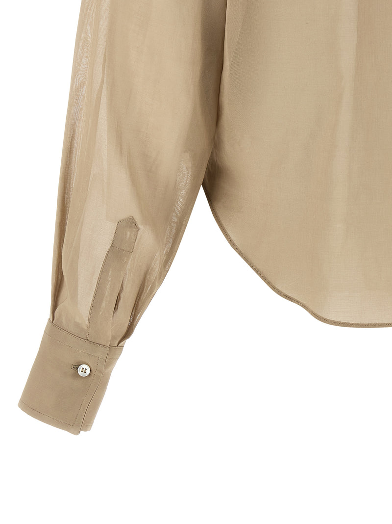 Chemisier en coton beige Brunello Cucinelli