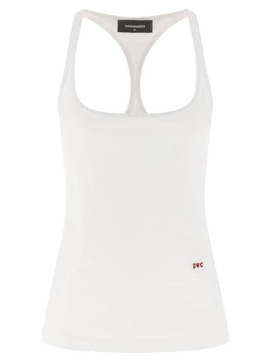 Dsquared² White Cotton Tank Tops
