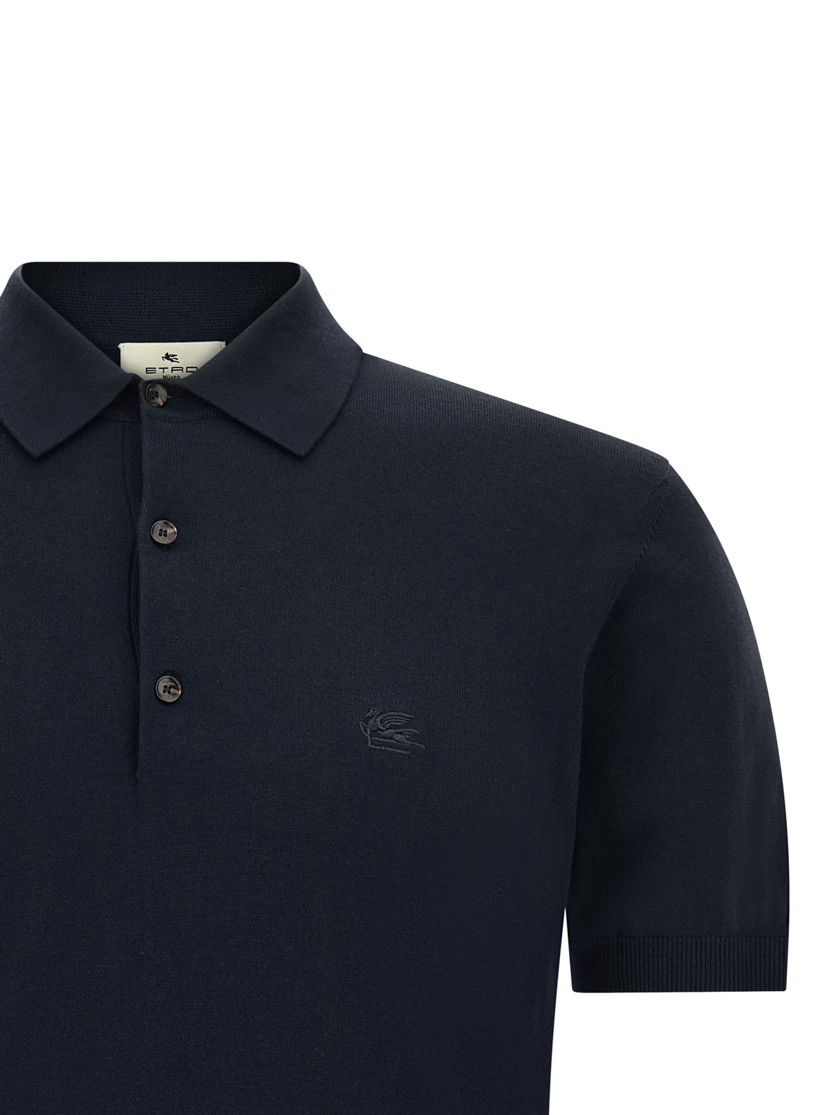Polo bleu en coton Etro