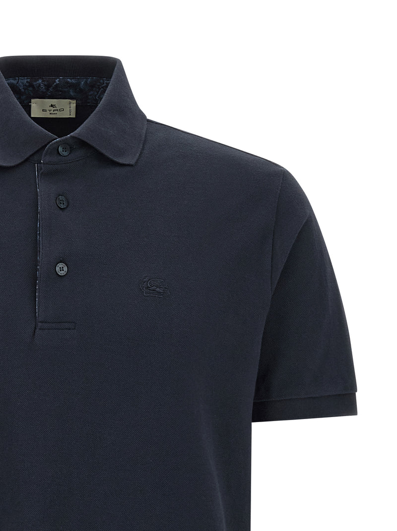 Polo bleu en coton Etro