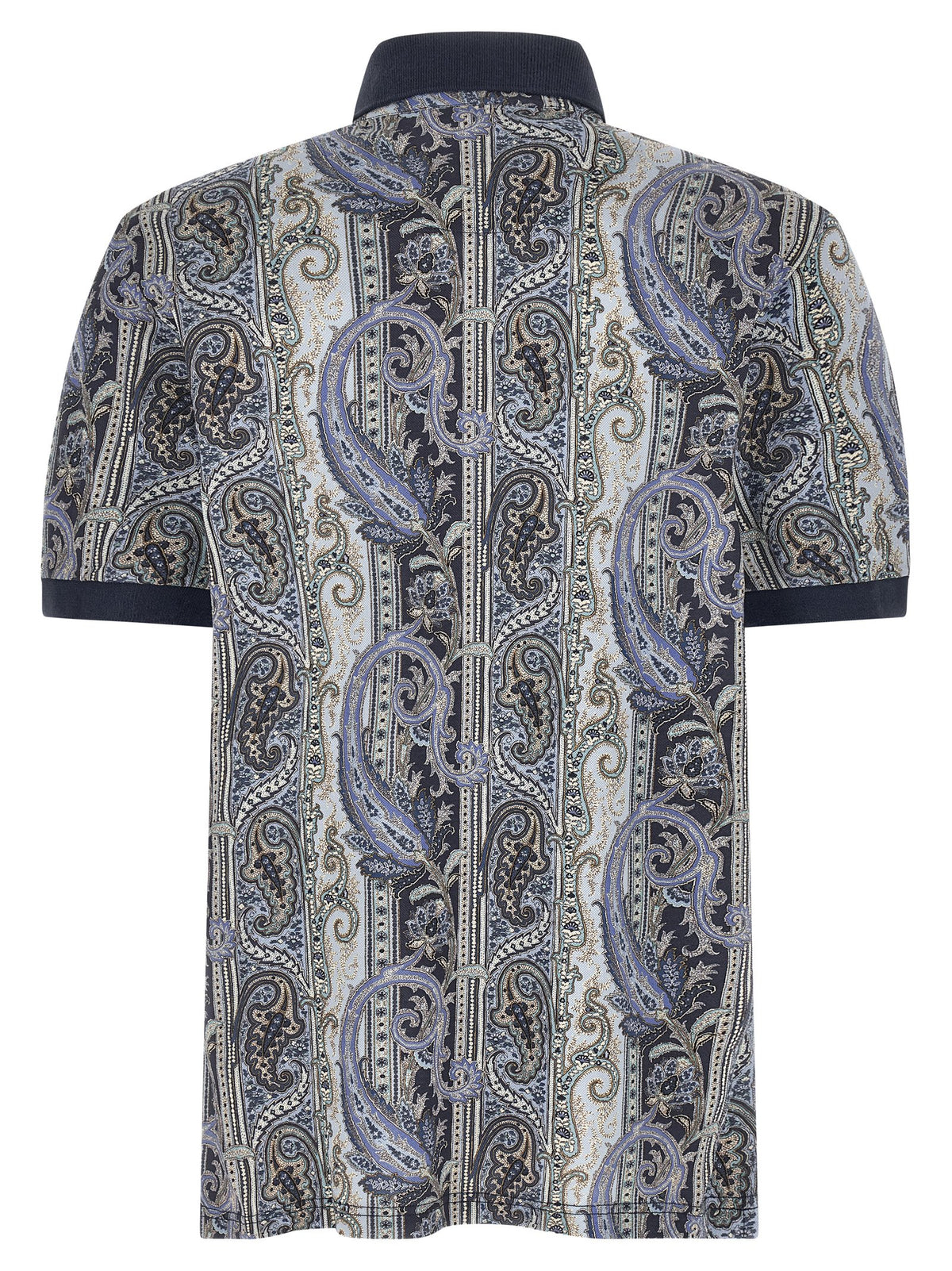 Etro Arnica Paisley Blue Cotton Polo Shirt